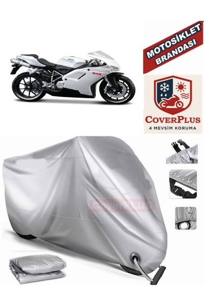MotoEN Gray Lock Compatible Motor Tarpaulin Ducati 848 Motorcycle Tarpaulin C...