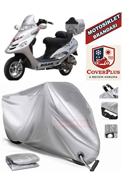 MotoEN Gray Lock Compatible Motor Tarpaulin Bisan Pasific 125 Motorcycle Tarp...