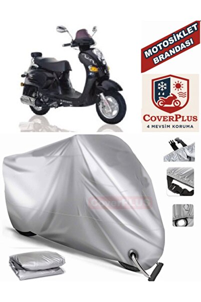 MotoEN Gray Lock Compatible Motor Tarpaulin Kanuni Classic 125 Motorcycle Tar...