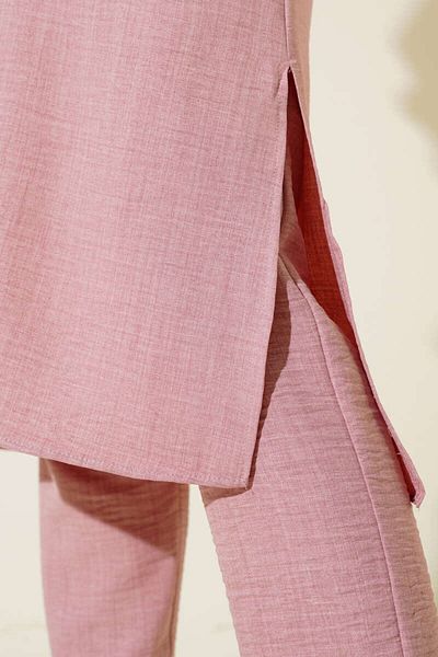Lucia Fashion Slit Detailed Tunic Trousers Double Set