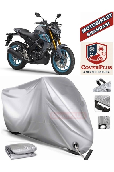MotoEN قماش القنب المتوافق مع القفل الرمادي لدراجة Yamaha MT-125 خيمة غطاء ال...