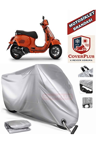CoverPlus Gri Kilit Uyumlu Motor Brandası Vespa GTS 300 Super Sport Motorsikl...
