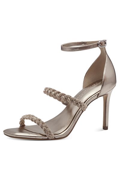 Tamaris Damen Komfort Sandalen 1-28035-42 Goldfarben 933 Altın Tekstil/Sentetik ve TOUCH-IT