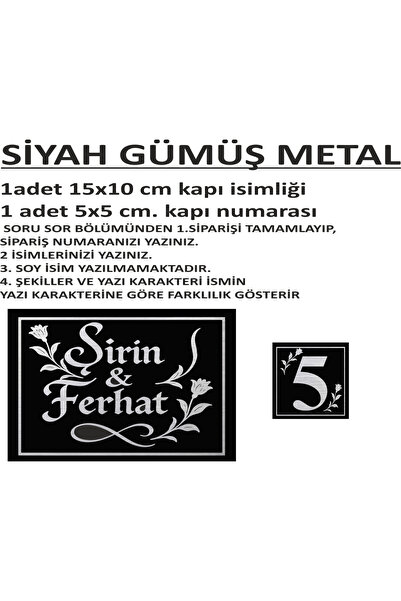 sıradışıhediyem metal kapı isimliği kapı süsü kaliğrafi desenli kapı isimliği...