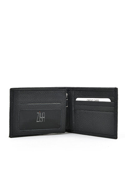 Ziya Чоловічий гаманець з натуральної шкіри 1519841ZYF09 Чорний