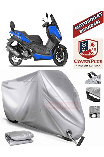 MotoEN Gray Lock Compatible Motor Tarpaulin Yuki T9 Strom 125 Motorcycle Tarp...