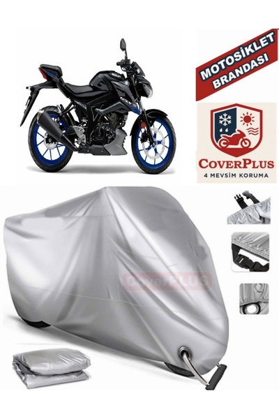 MotoEN Gray Lock Compatible Motor Tarpaulin Suzuki Gsx-S 125 Motorcycle Tarpa...