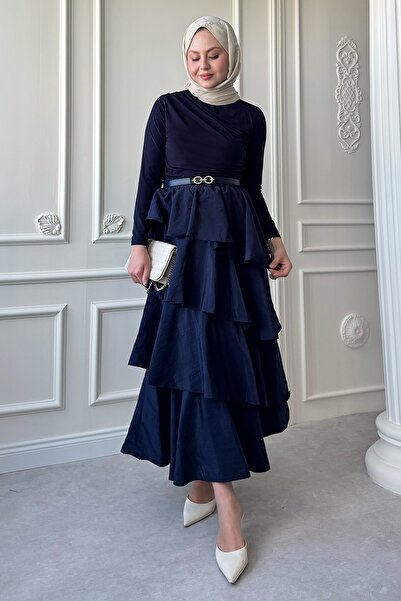 InStyle Büzgülü Lacivert Sandy Bluz