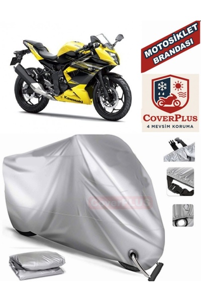 AutoZEL كاواساكي نينجا 250SL دراجة نارية القماش المشمع غطاء خيمة المحرك القما...