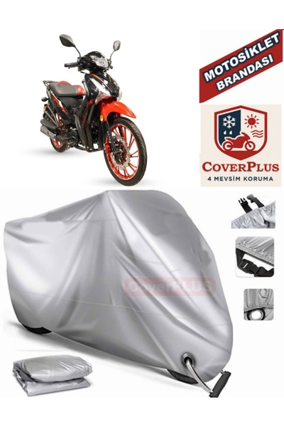 MotoEN Gray Lock Compatible Motor Tarpaulin Arora Smart 50 Motorcycle Tarpaul...