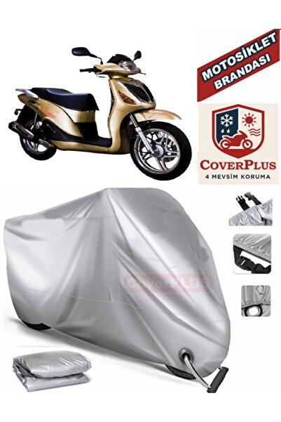 MotoEN Gray Lock Compatible Motor Tarpaulin Dorado Daphne Motorcycle Tarpauli...
