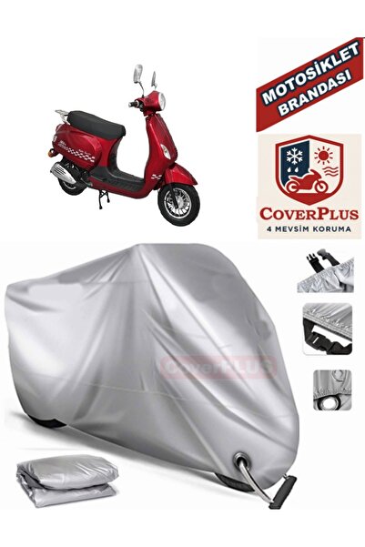MotoEN Gray Lock Compatible Motor Tarpaulin Vitello Life 80 Motorcycle Tarpau...