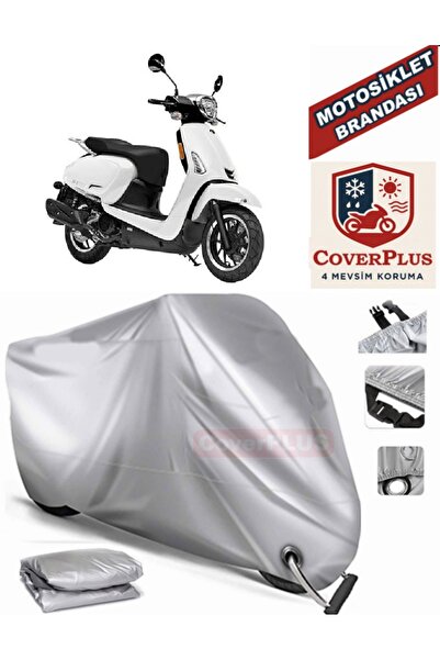 CoverPlus Gri Kilit Uyumlu Motor Brandası Kymco Like S 50 Motorsiklet Branda,...