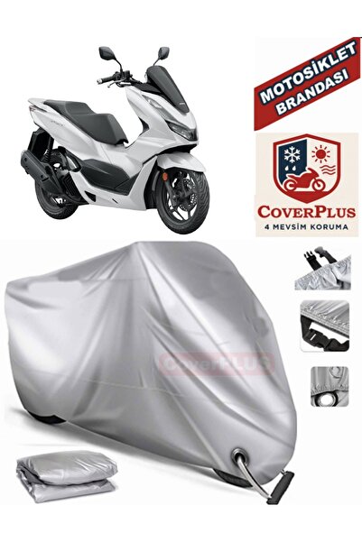 CoverPlus Gri Kilit Uyumlu Motor Brandası Honda PCX150 Motorsiklet Branda,Motor Örtüsü,Lastikli