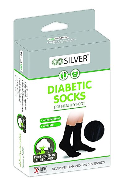 Gosilver Go Silver Diabetic Socks Black Size 39/42