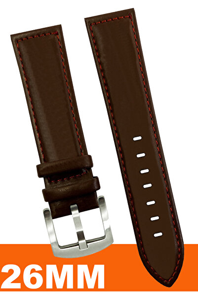 COBRA حزام ساعة جلدي متوافق مع ساعة فوسيل-ويلدر-كاسيو-سيكو-أوميغا-أرماني مقاس 26 ملم AL11SFT26MM