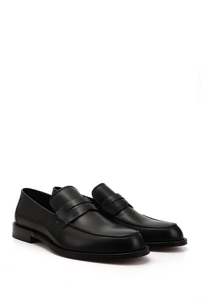 GÖNDERİ(R) Men's Black Leather Sole Genuine Leather Loafer Shoes