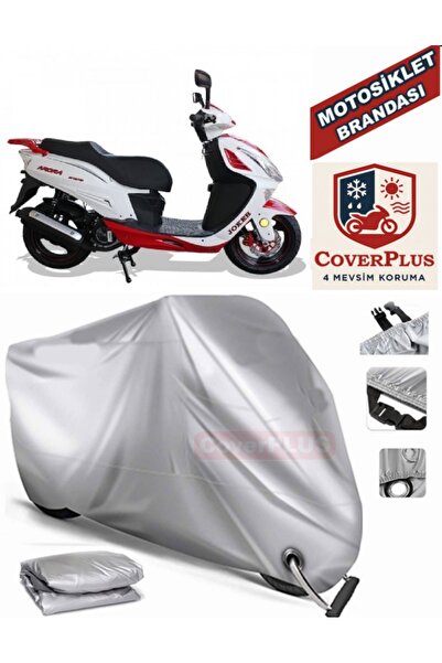MotoEN Gray Lock Compatible Motor Tarpaulin Arora Ar 150 T8-H Joker Motorcycl...