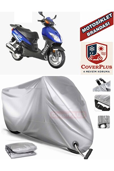 MotoEN Gray Lock Compatible Motor Tarpaulin Ramzey Star 150 L Motorcycle Tarp...