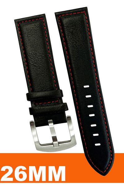 COBRA 26mm Leather Watch Band Strap Compatible with Fossil-Welder-Casio-Seiko-Omega-Armani Watch