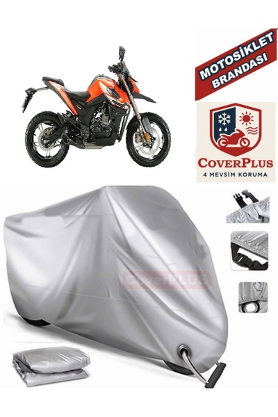 MotoEN Gray Lock Compatible Motor Tarpaulin Zontes 155 U Motorcycle Tarpaulin...