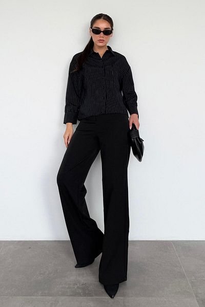 Madmext Cămașă de damă oversize cu dungi negre MG2093