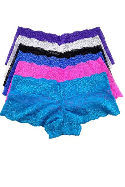 GECKO COLLECTION Pantaloni scurți din dantelă Boxer Fantasy Chiloți pentru femei 6 buc
