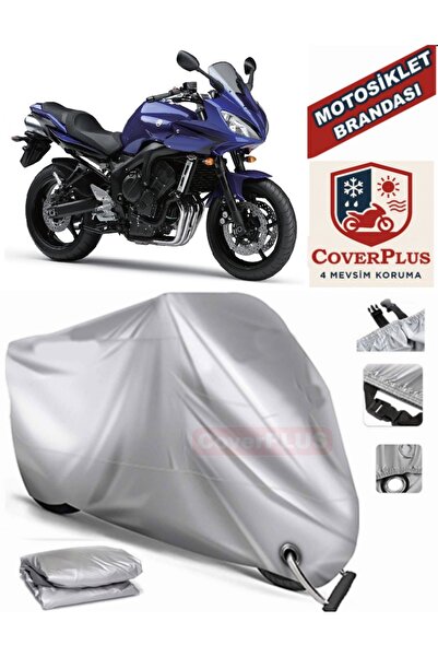 MotoEN قماش القنب المتوافق مع القفل الرمادي لدراجة Yamaha FZ6 Fazer غطاء من ا...