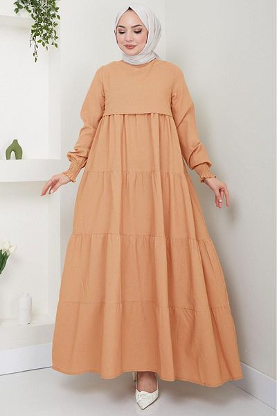 hafsamina Layered Dress Salmon Hm2172