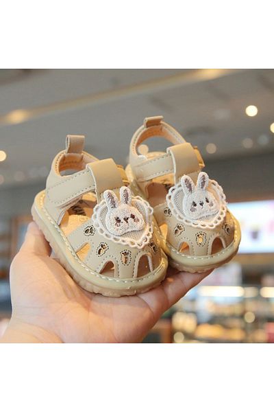 Superbaby Sandalute crem cu piuitoare - Bunny