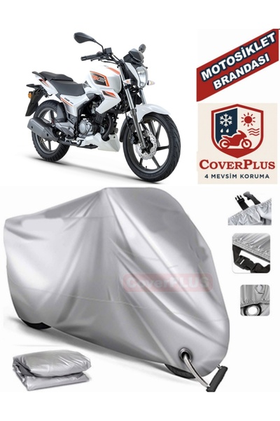 MotoEN Gray Lock Compatible Motor Tarpaulin Rks Titanic 150-S Motorcycle Tarp...