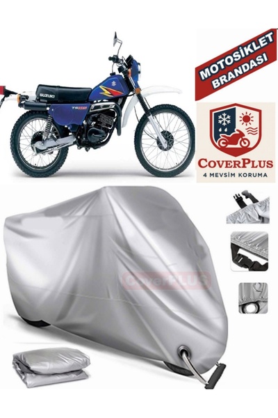 MotoEN Gray Lock Compatible Motor Tarpaulin Suzuki Ts 185 Motorcycle Tarpauli...