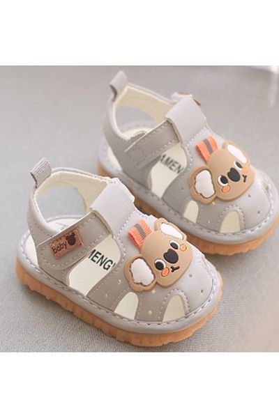 Superbaby Grey sandals with peepers - Little Bear School