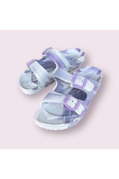AkınalBella Girl Child Special Edition Double Buckle Light Sole Beach Pool Casual Slippers