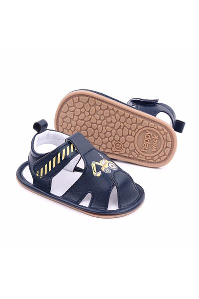 Superbaby Sandalute bleumarin pentru baietei - Masinuta