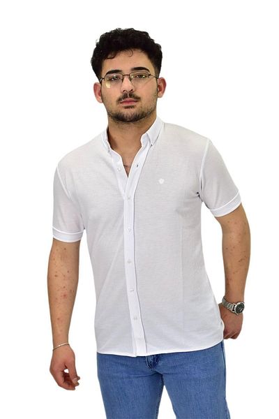 DYNAMO Tricou cu nasturi cu guler de cămașă pentru bărbați BGL-ST04525