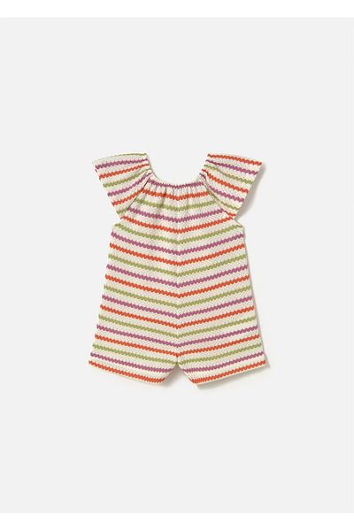 MAYORAL Baby Girl Crochet Short Jumpsuit Orange 1837