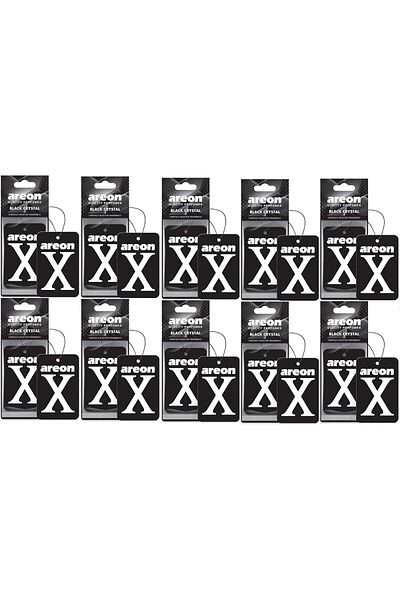 Areon X Car Fragrance Black Crystal Car Air Freshener Hanger Pendant Mirror Cardboard 2D (Set Pack x