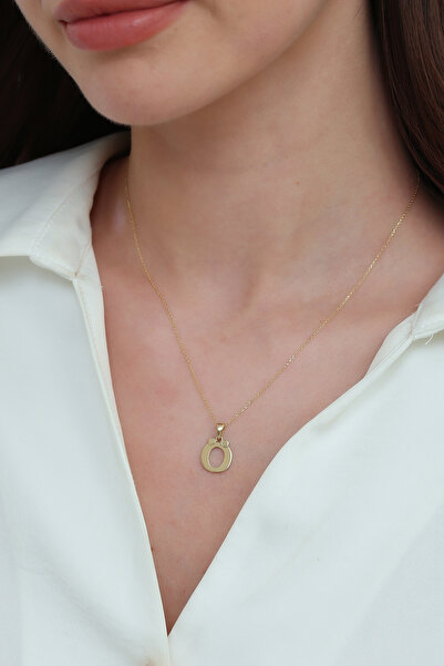 Altınkesesi 14 Ayar Altın Düz Harf Kolye Ucu (Ö)