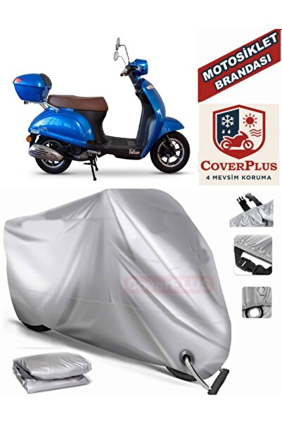 CoverPlus Gri Kilit Uyumlu Motor Brandası Falcon Soft 50 Motorsiklet Branda,M...