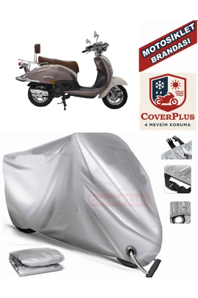 MotoEN Gray Lock Compatible Motor Tarpaulin Mondial 125 Znu I Motorcycle Tarp...