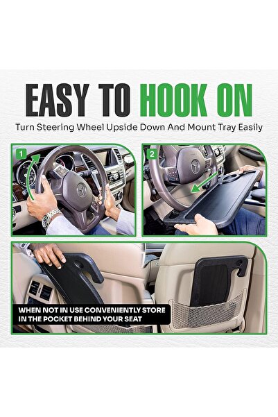 Generic Car Tray for Food and Laptop with Durable Steering Wheels