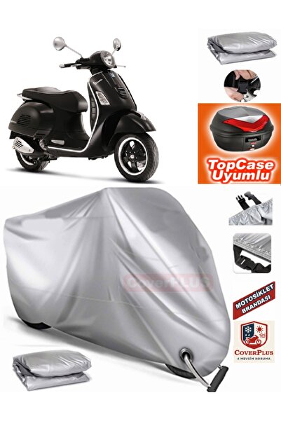 MotoEN قفل رمادي متوافق مع Vespa GTS 250 قماش القنب Topcase الخلفي حقيبة متوا...