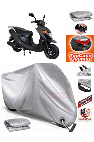 MotoEN Gray Lock Compatible Daelim Dart 125 Tarpaulin Topcase Back Bag Compat...
