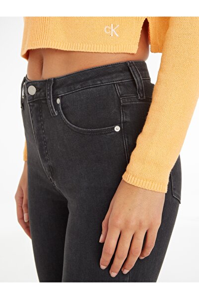 Calvin Klein Women Crushed Orange Loose Knitted Pullovers Sweater