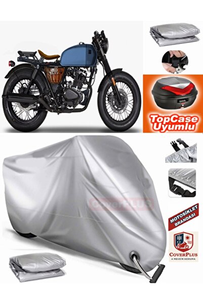 MotoEN Gray Lock Compatible Brixton Rayburn 125 Tarpaulin Topcase Rear Bag Co...