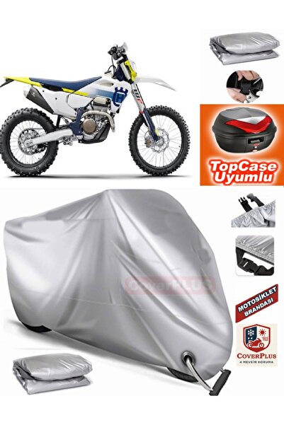 MotoEN Gray Lock Compatible Husqvarna Fe 501 Tarpaulin Topcase Rear Bag Compa...