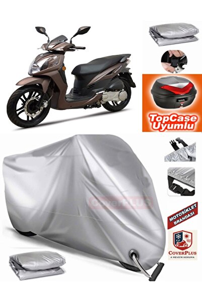 MotoEN Gray Lock Compatible Sym Symphony Sr 125 Tarpaulin Topcase Rear Bag Co...