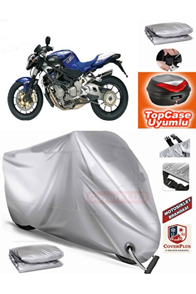 MotoEN Gray Lock Compatible Mv Agusta Brutale 910 R Tarpaulin Topcase Rear Ba...
