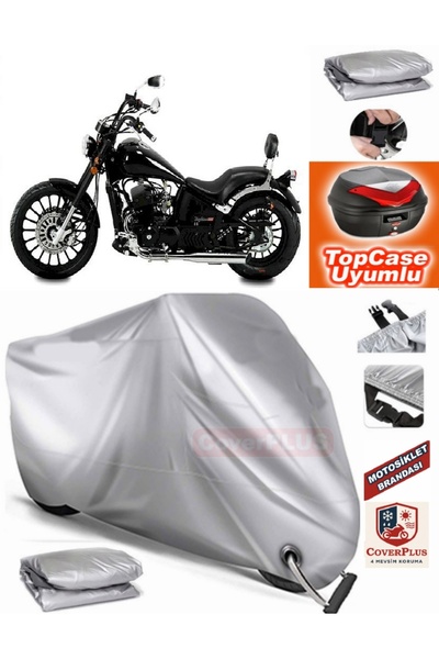 MotoEN Gray Lock Compatible Regal Raptor Daytona 125 Tarpaulin Topcase Rear B...